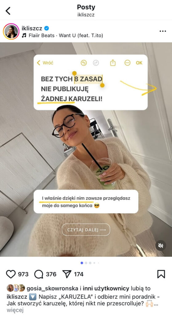 jak wybić się na instagramie wykorzystując karuzele edukacyjne