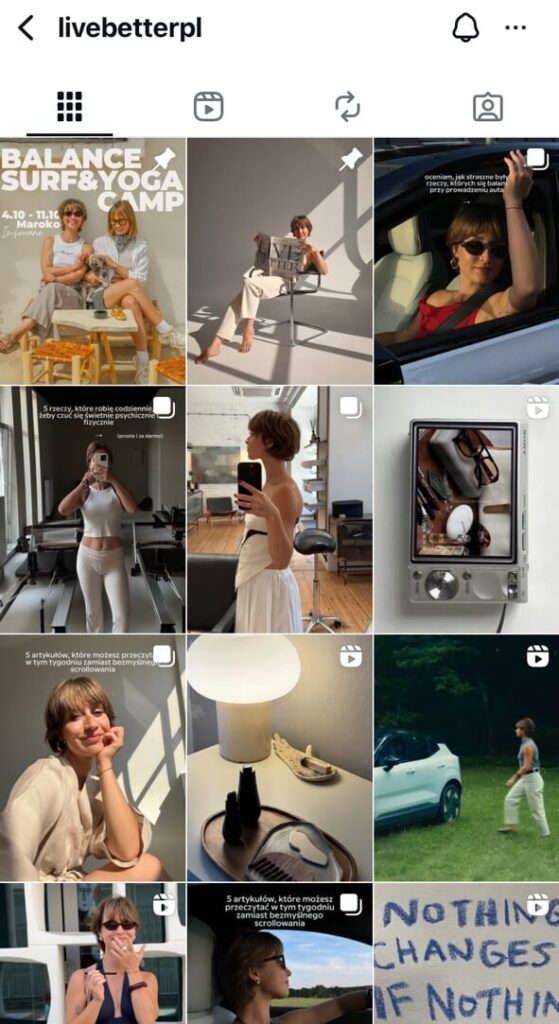 spójność profilu na instagramie 