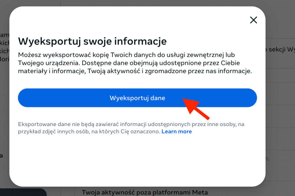Jak usunąć konto na Facebooku? Eksport danych z FB Eksport swoich danych z profilu na fb