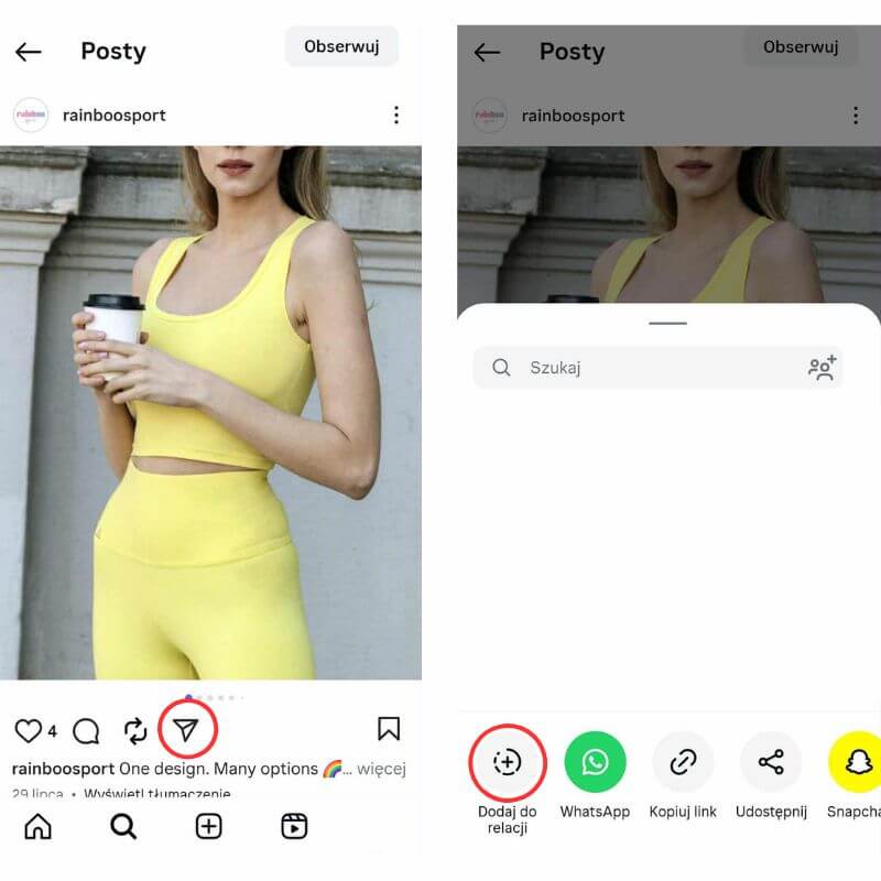 Udostępnianie posta w swojej relacji na Instagramie Jak udostępnić czyjąś relację na Instagramie? Udostępnianie przez posta
