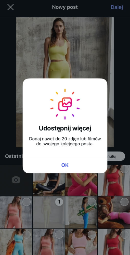 jak zrobić karuzelę na instagramie aż do 20 zdjęć
