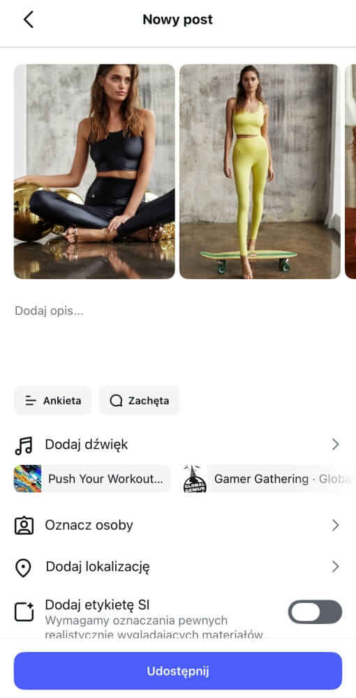 dodawanie karuzeli na instagramie