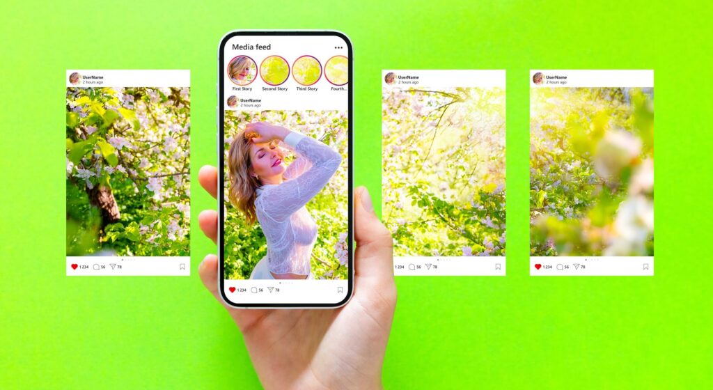 Przykład karuzeli promowanej na profilu firmowym Instagram.