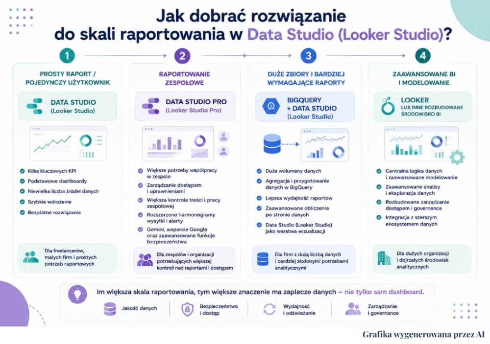 dopasowanie raportowania w data studio (looker studio) dopasowanie rozwiązania do skali raportowania w data studio (looker studio)