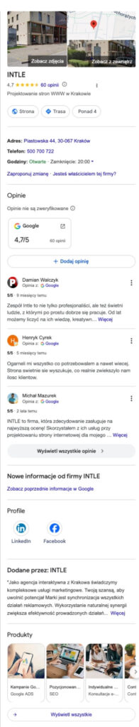 profil firmy w google na przykładzie agencji interaktywnej agencja interaktywna - profil firmy w google