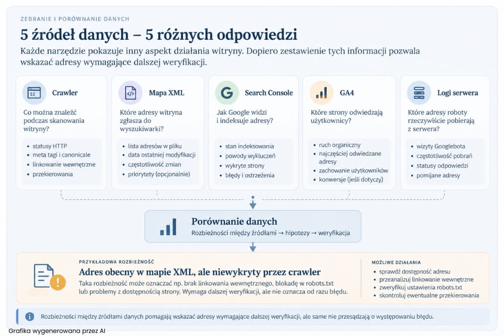 5 źródeł danych do audytu seo