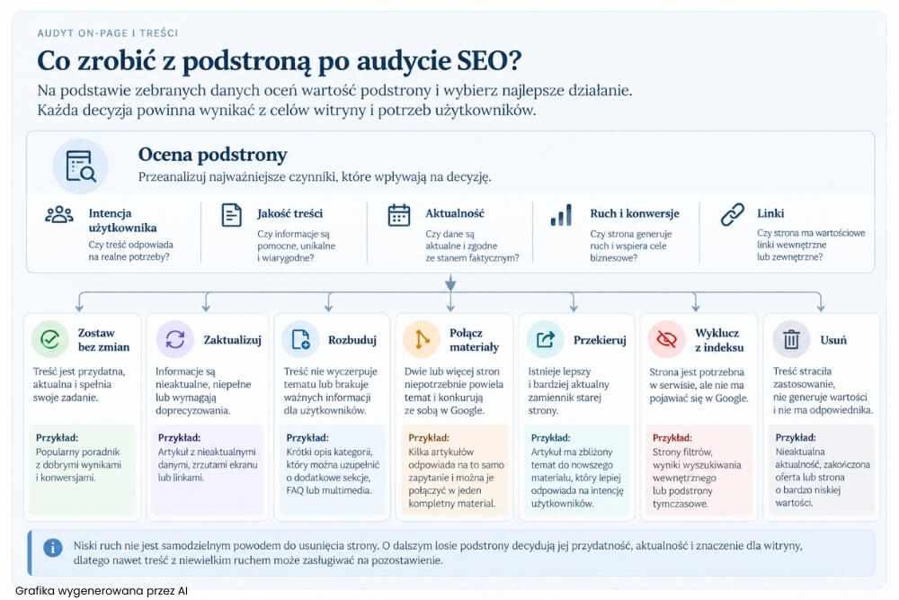 audyt seo podstrony - co zrobić później