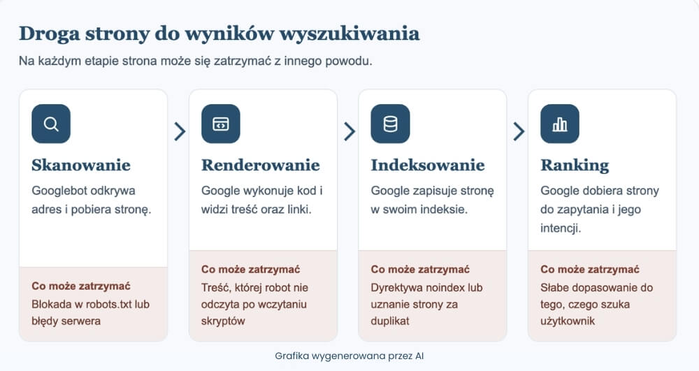 droga strony do widoczności w wynikach wyszukiwania etapy drogi strony do widoczności w wynikach wyszukiwania