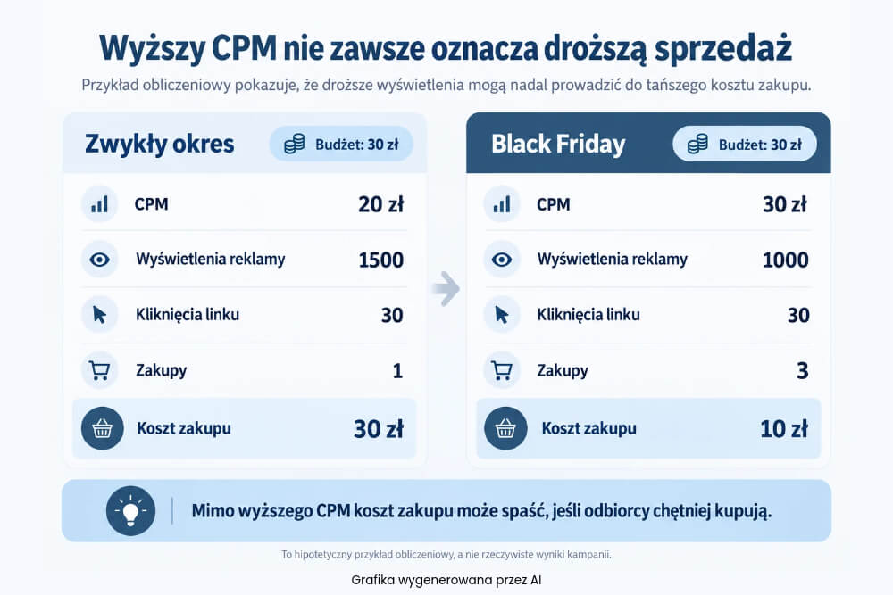 ile kosztuje reklama na facebooku - porównanie zwykłego okresu i black friday ile kosztuje reklama na facebooku na przykładzie black friday